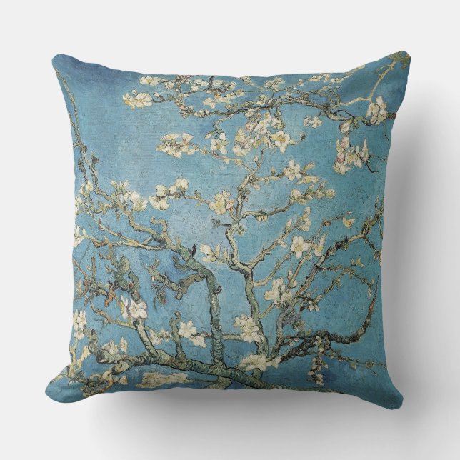 Almofada Ramos da amêndoa de Vincent van Gogh | na flor, (Frente)