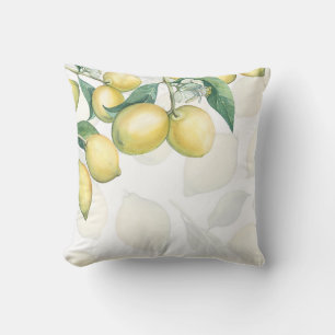 Almofada Ramos de Limão Branco & Amarelo Country Chic Rústi