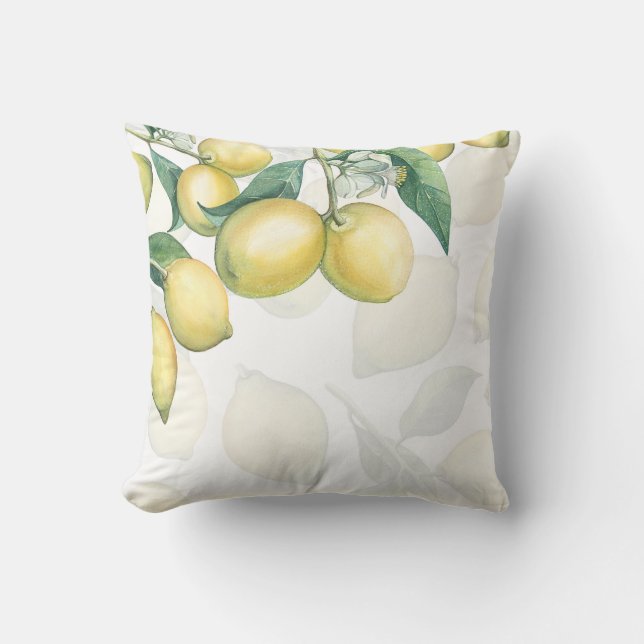 Almofada Ramos de Limão Branco e Amarelo Campo Chic Rústico (Frente)