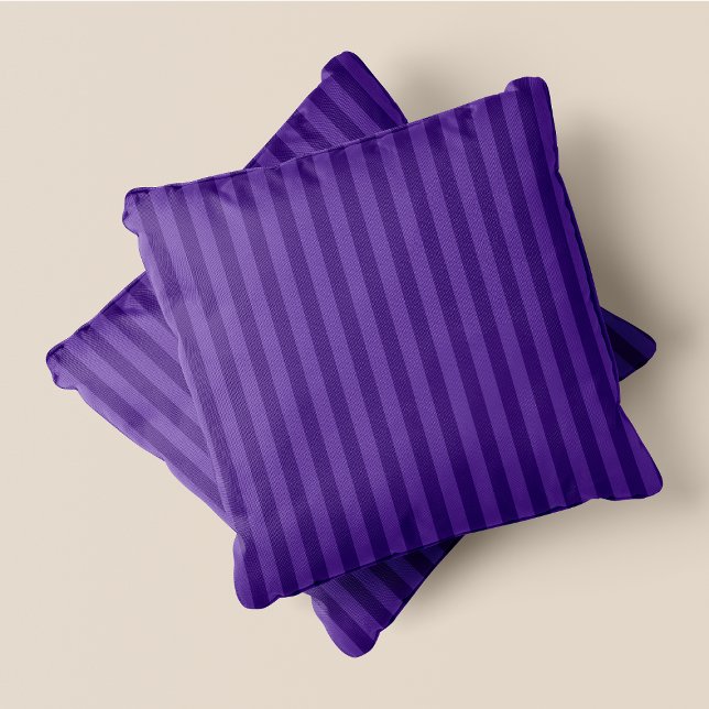 Almofada Rampas Roxas Púrpuras e Escuras (Purple & Dark Purple Stripes Throw Pillow)