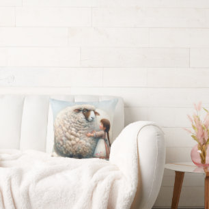 Almofada Rapariga Abrindo Ewe Excessivo