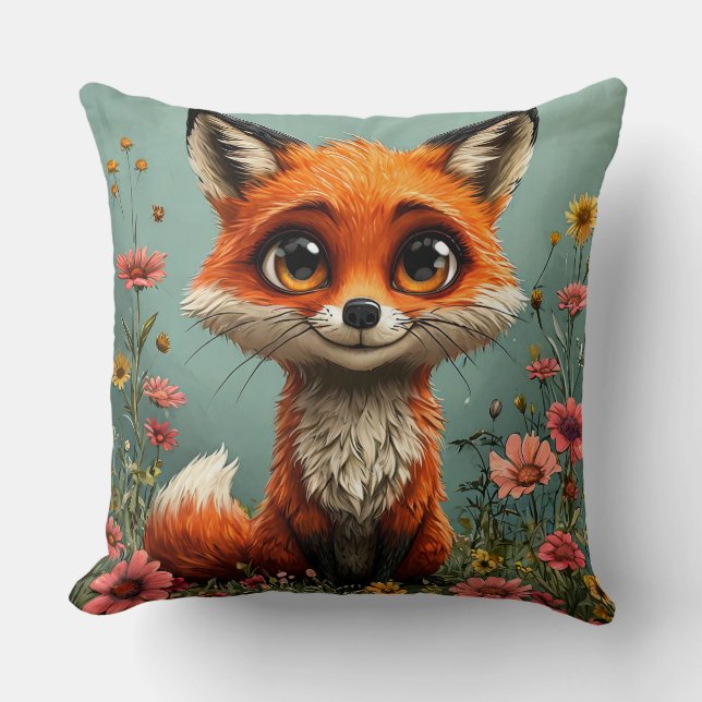 Almofada Rapariga de desenho animado adorável (Frente)