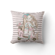 Rapariga e Gato com Patinete com Nome Personalizad