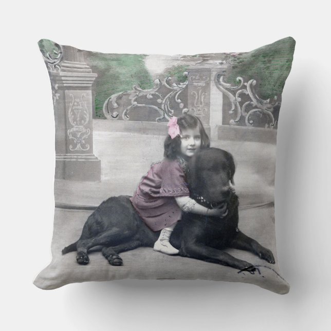 Almofada Rapariga e seu Cachorro (Frente)