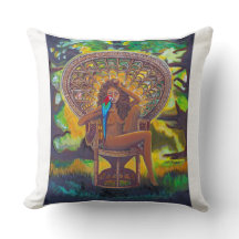 Rapariga Natural com Pássaro na Cadeira Peacock