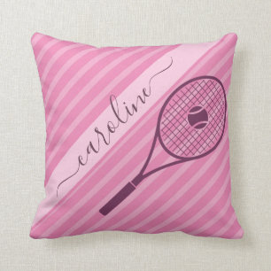 Almofada Rapariga Rosa-Rosa-Rasgada-Tênis-Racket-Ball-Cute