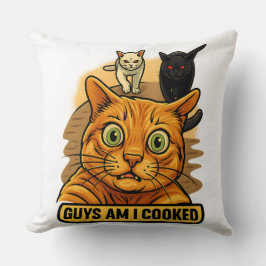 Almofada Rapazes Estou Frito? Meme Divertido de Gato Reação