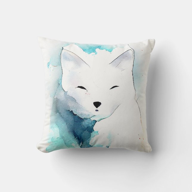 Almofada Raposa Branca Natureza Selvagem Animal (Frente)