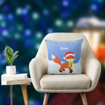 Raposa de Natal giro no Travesseiro decorativo de 