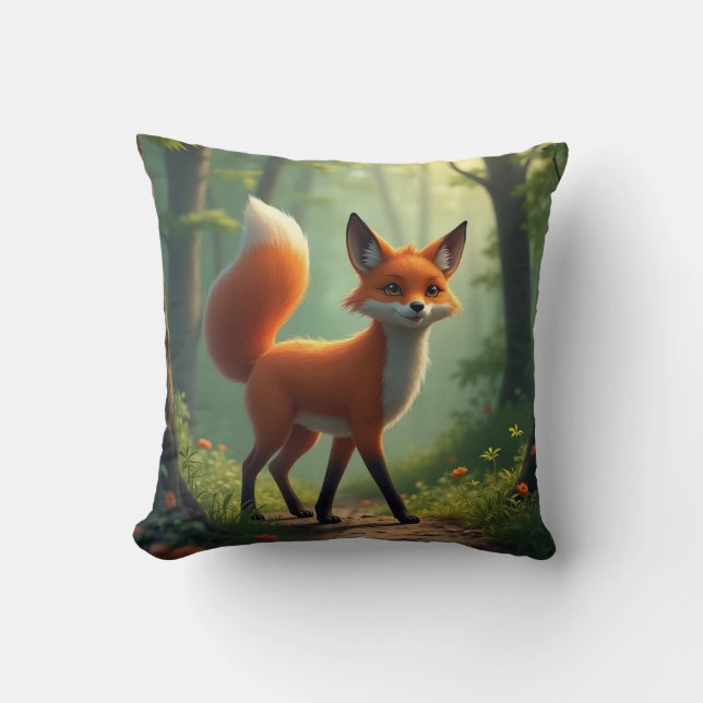 Almofada Raposa mística que percorre a floresta (Frente)