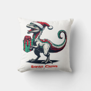 Almofada Raptor de chapéu de Natal