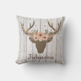 Almofada Rastreador De Veado Floral Russo Buck Head Antlers