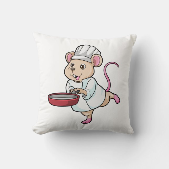 Almofada Rat as Cook with Pan & Cooking hat (Frente)