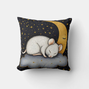 Almofada ☁️🐭 Rato Branco Nuvem Sono Aconchegante Decoração