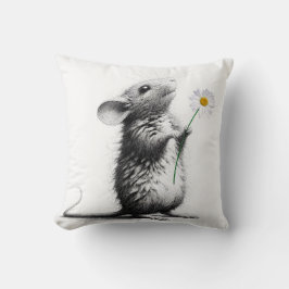 Almofada Rato com margarida branca