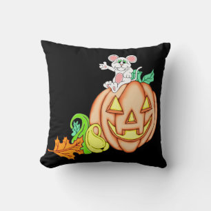 Almofada Rato De Halloween E Abóbora