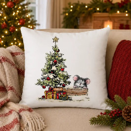 Almofada Rato de Natal sob a Árvore
