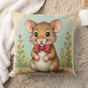 Almofada Rato pequeno fofo e adorável com gravata