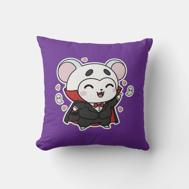 Almofada Rato pequeno fofo e adorável pronto para o Hallowe (Frente)