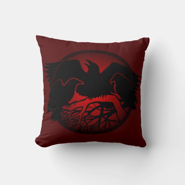 Almofada Raven Art Travesseiro Native Spirit Animal Raven T (Frente)