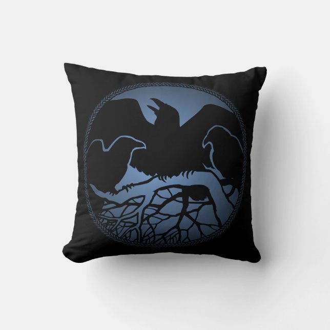 Almofada Raven Art Travesseiro Native Spirit Animal Raven T (Frente)