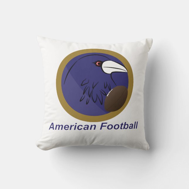 Almofada Raven com bola de futebol americano (Frente)