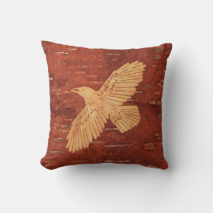 Almofada Raven Rustic No Latido De Nascimento Interior