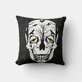 Almofada Ravens Skull Skeleton Travesseiro Home Decor