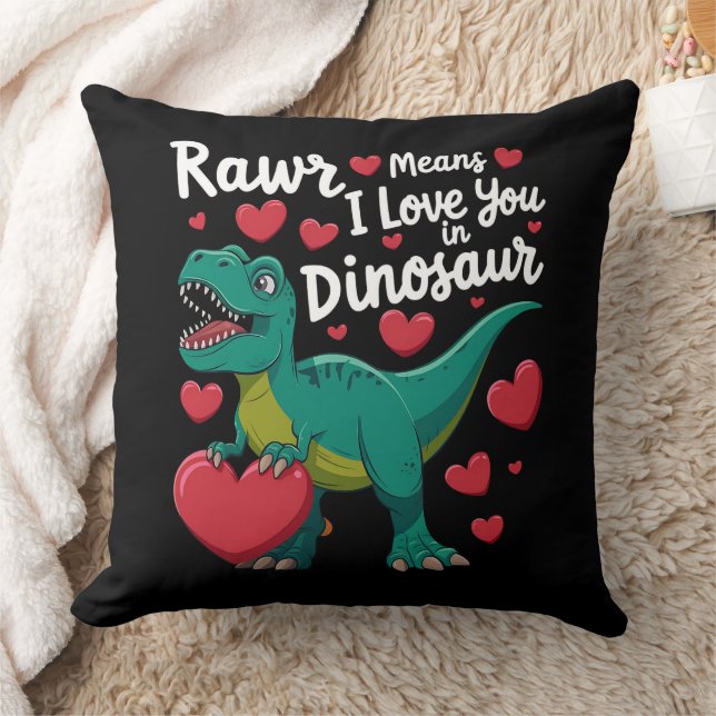 Almofada Rawr Significa Que Eu Te Amo Em Dinossauro T Rex D (Cobertor)