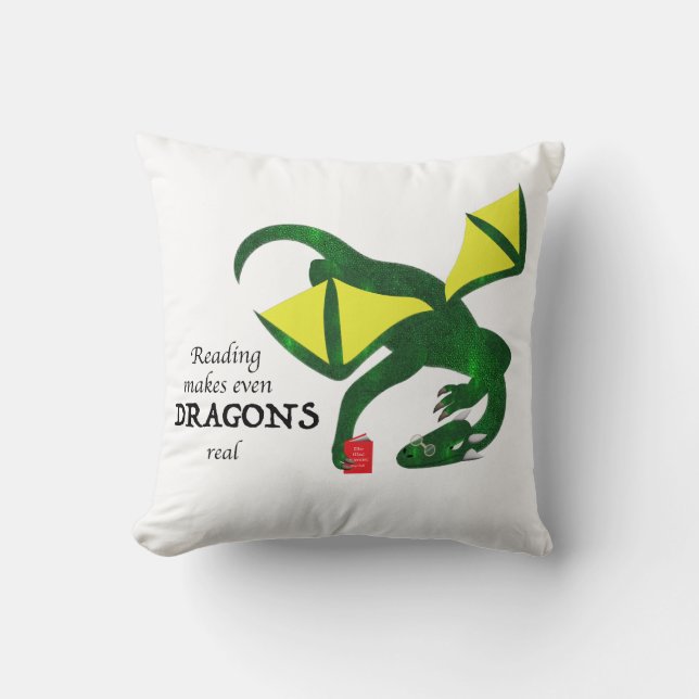 Almofada Reading makes Dragons real (Frente)
