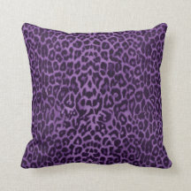 Real: Travesseiro decorativo roxo do leopardo