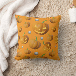 Almofada Realista tridimensional Jack O'Lantern e Pumpkin