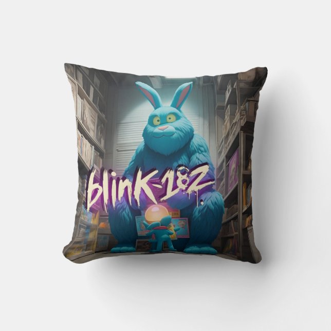 Almofada Rebellious Rest: Bigfoot Bunny - Blink 182 Inspire (Frente)