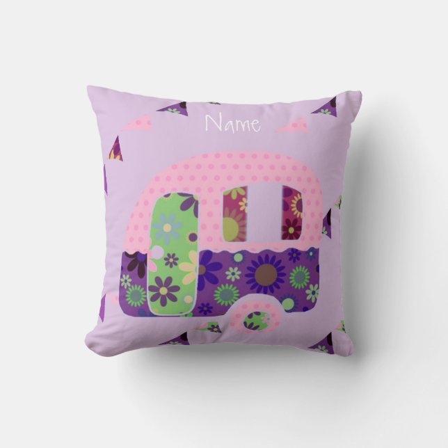 Almofada Reboque shabbychic, camper, bunda de caravana (Frente)