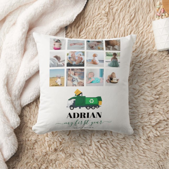 Almofada Reciclagem Garbage Truck Baby Boy 1rua Ano Fotos (Cobertor)