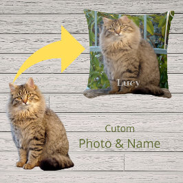 Almofada Recordação Personalizada de Foto e Nome de Pet