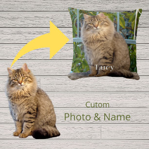 Almofada Recordação Personalizada de Foto e Nome de Pet