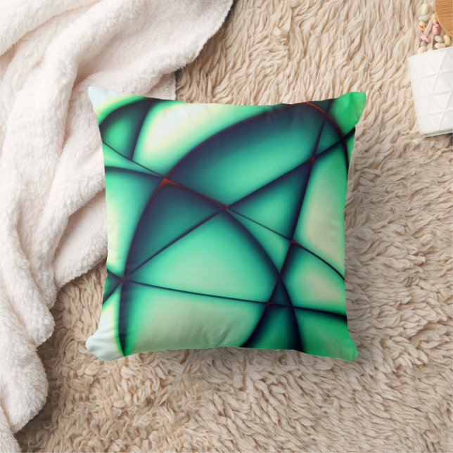 Almofada Recortes sem forma erguidos, verde a bege esverdea (Cobertor)