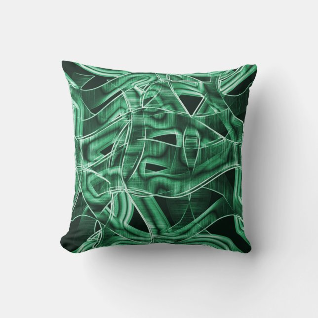 Almofada Recortes verdes em acrílico sobrepostos e cruzados (Frente)