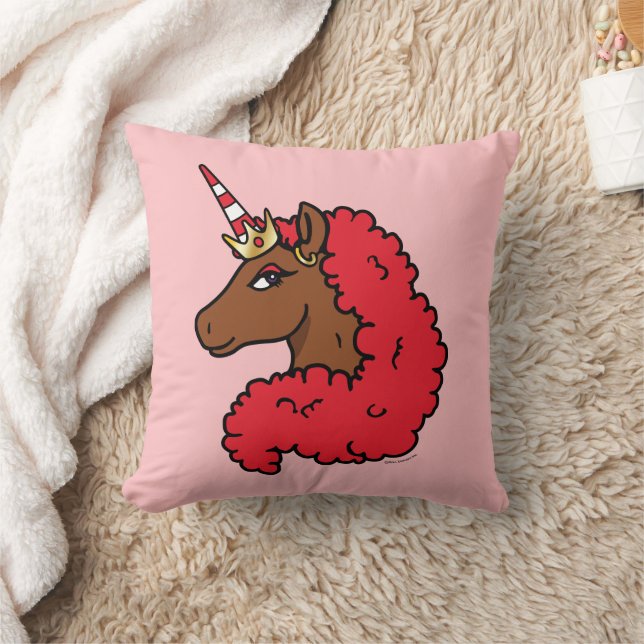 Almofada Red Afro Unicorn (Cobertor)