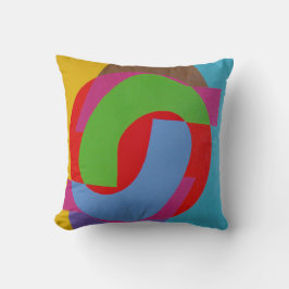 Almofada Red and Green Abstract Throw Pillow