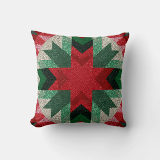 Almofada Red and green quilt star design