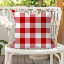 Almofada Red and White Gingham Check Plaid Pattern