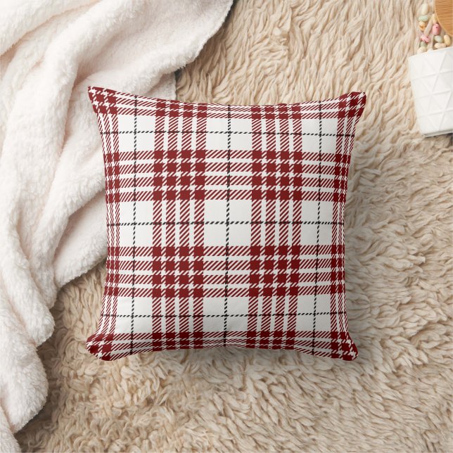 Almofada Red and white Tartan Plaid Pattern (Cobertor)