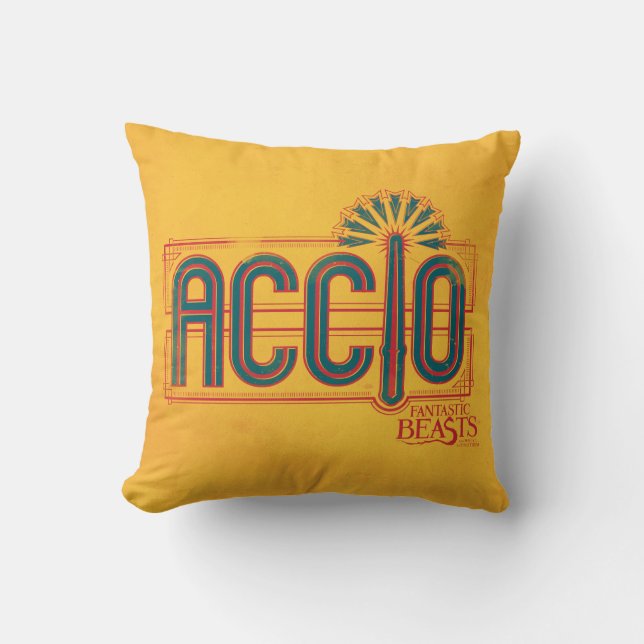 Almofada Red Art Deco ACCIO™ Spell Graphic (Frente)
