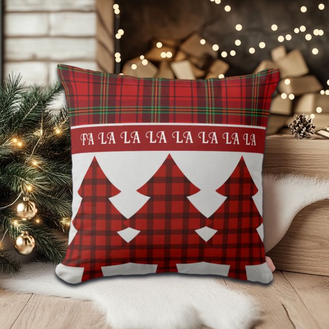 Almofada Red Black Green Cozy Tartan (Criador carregado)