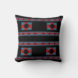 Almofada Red Blue Black Mediterranean Large Mosaic Tiles