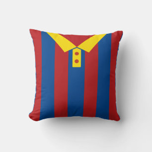 Almofada Red & Blue Strips Name & Number Soccer Jersey