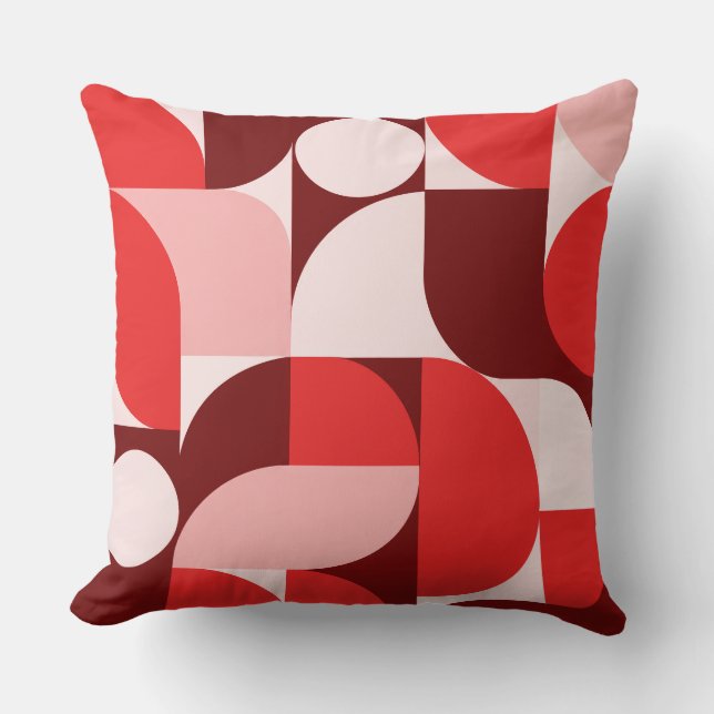 Almofada Red Blush Burgundy Geometric Composition (Frente)