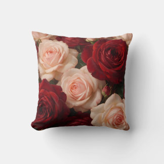 Almofada Red & Blush Pink Roses — Romantic Vintage Floral B